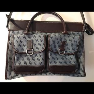 Dooney & Bourke Navy Blue Double Pocket Tote